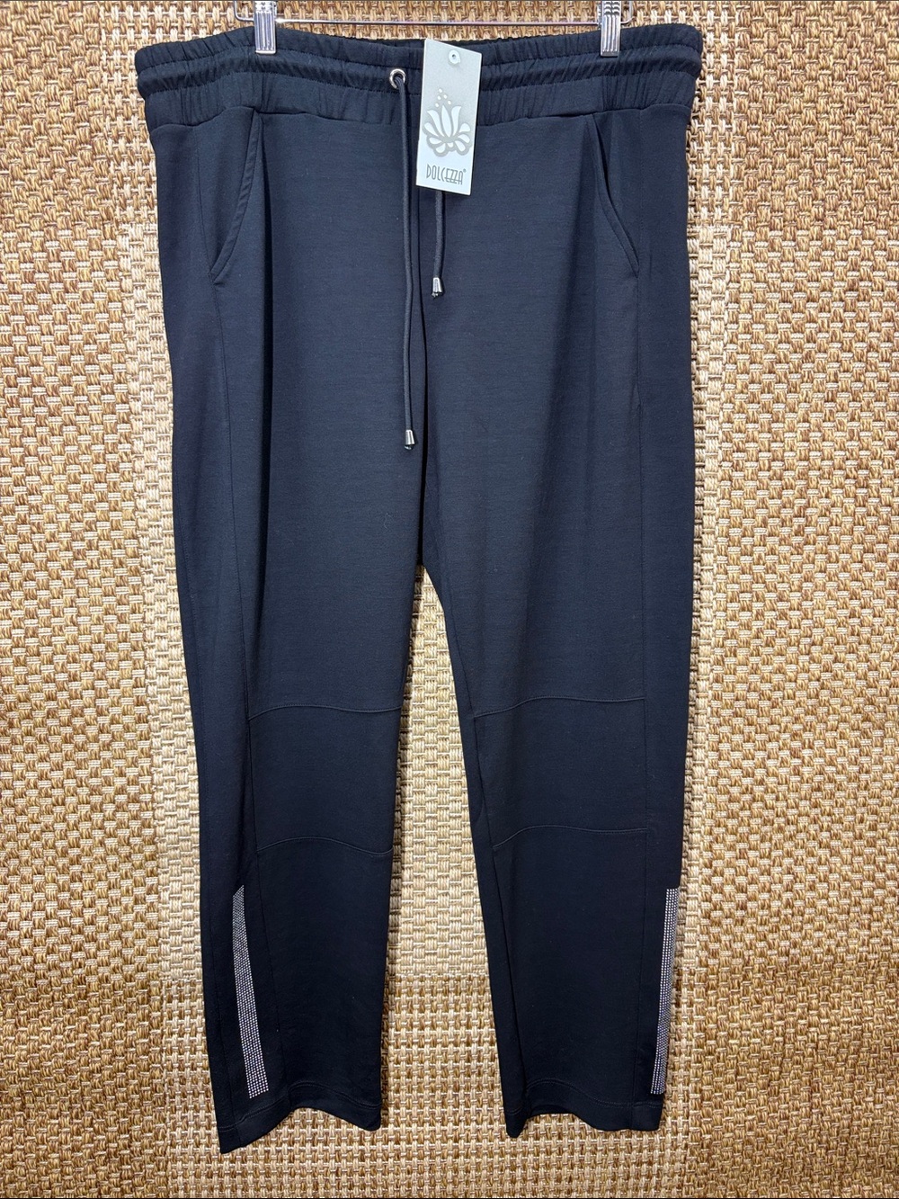 NWT Dolcezza Women's Black Track Joggers gorgeous